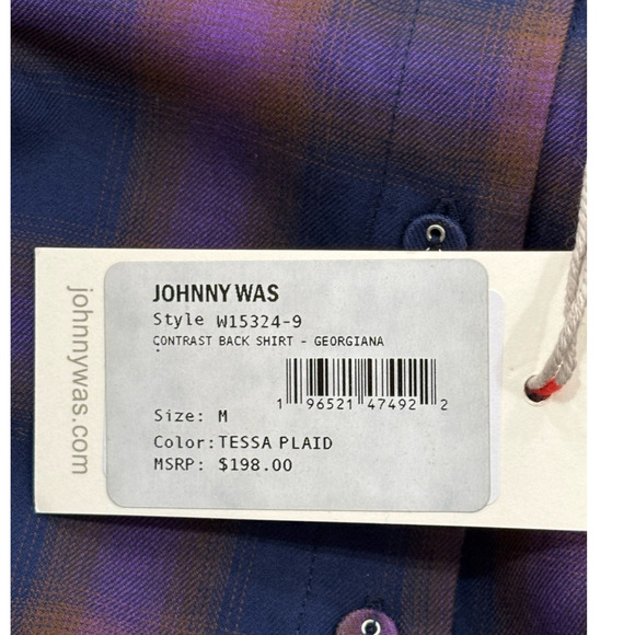 Johnny Was Contrast Back Shirt - Georgiana Tessa Plaid Medium - Picture 6 of 10